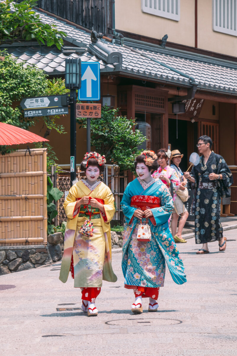 Geisha walking around in Gion District