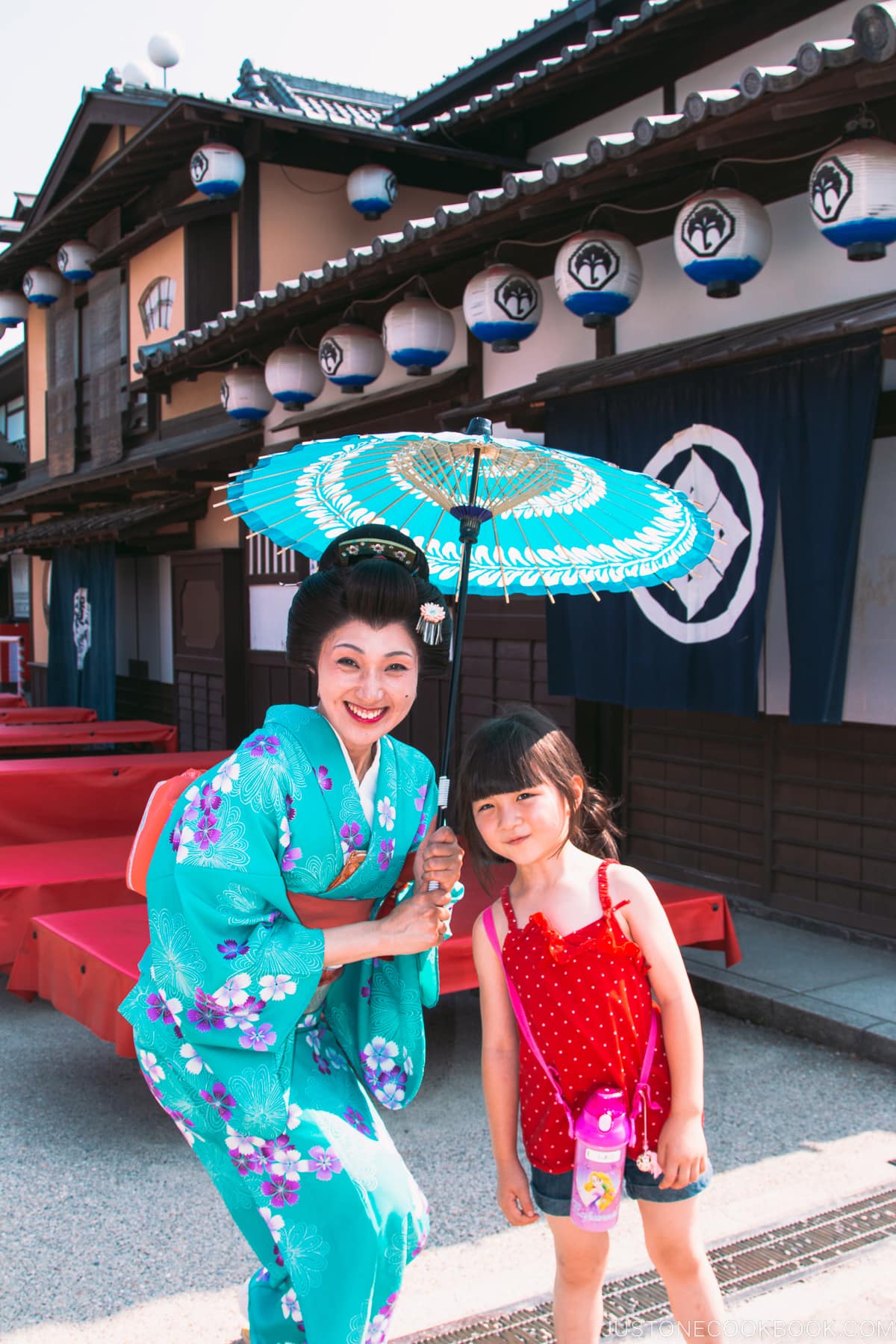 Cosplay woman in traditional dress at Toei Kyoto Studio Park