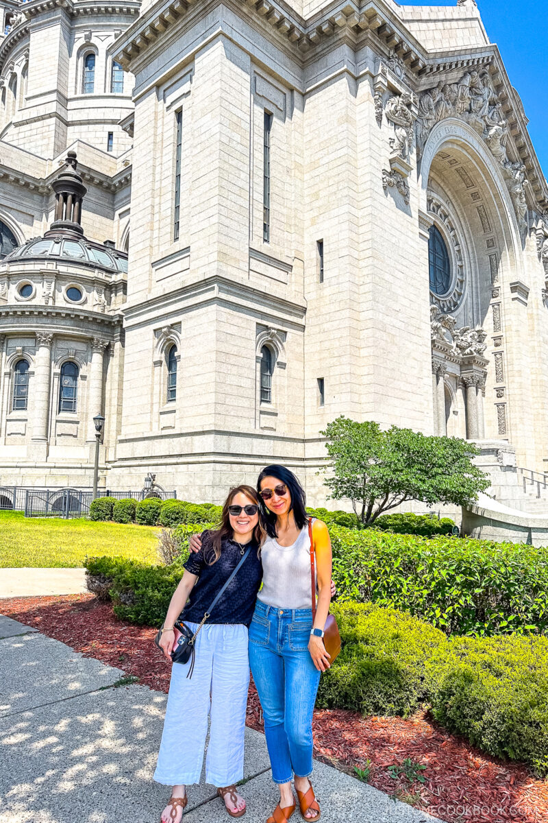 two women in front of Cathedral of Saint Paul