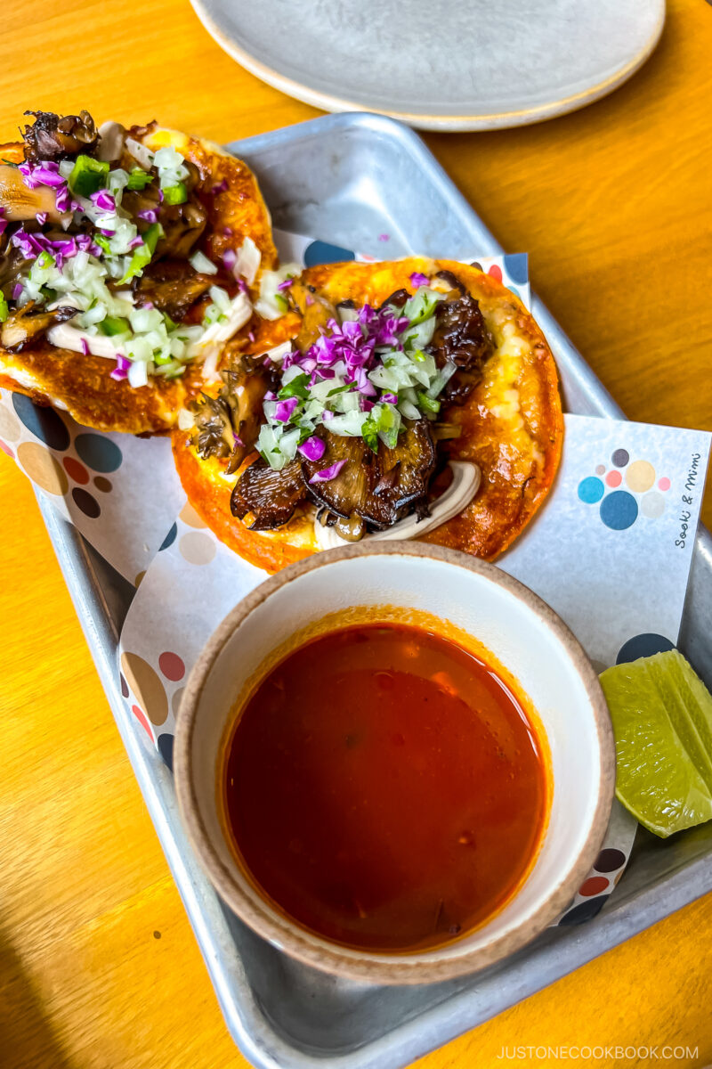 mushroom birria tacos