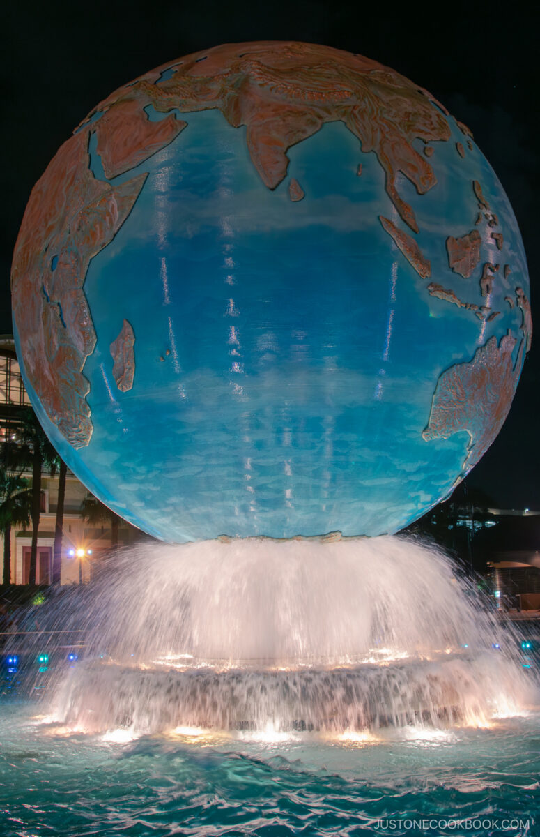 Tokyo DisneySea aquasphere at night