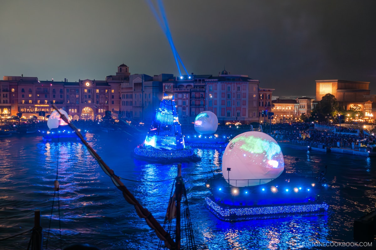 Tokyo DisneySea harbour at night