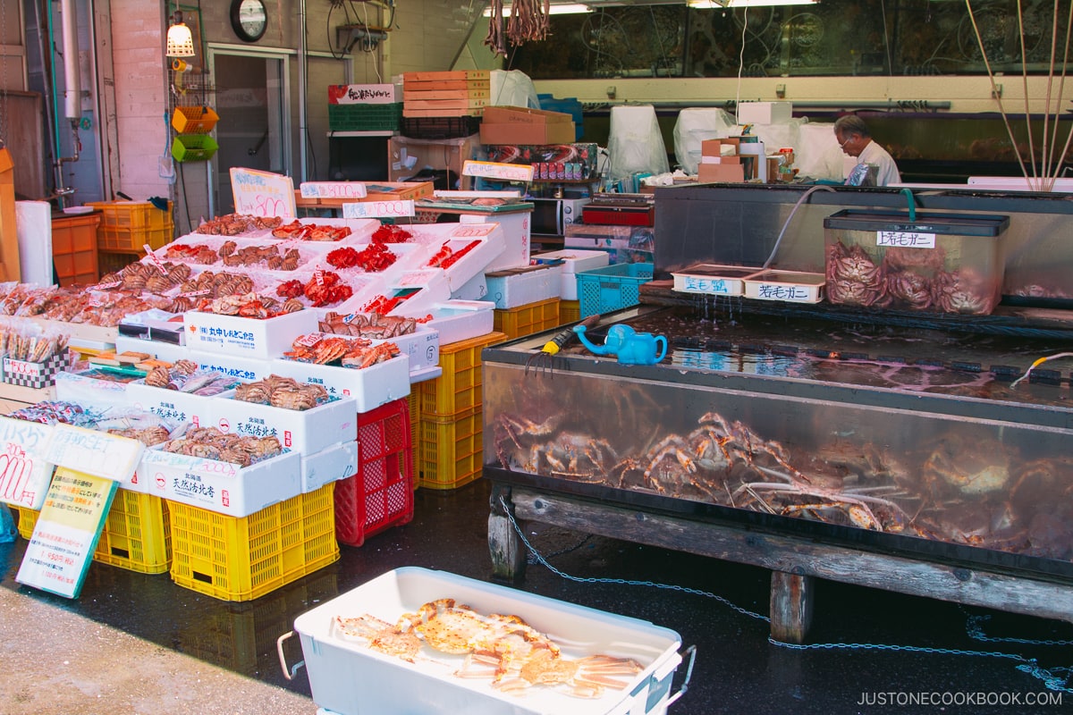 Crab shop in Hakodate morning market