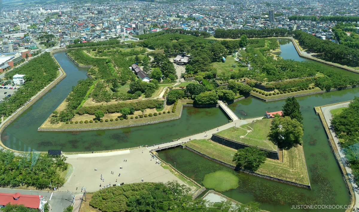 Goryokaku Fort shapes like a star in Hakodate