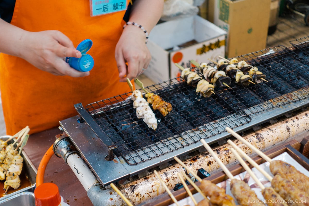 Omicho Market yakitori stall