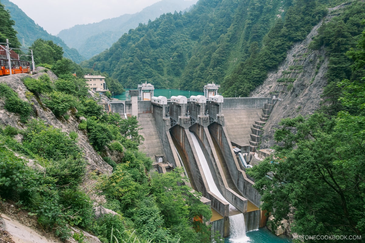 a dam at Kurobe Gorge