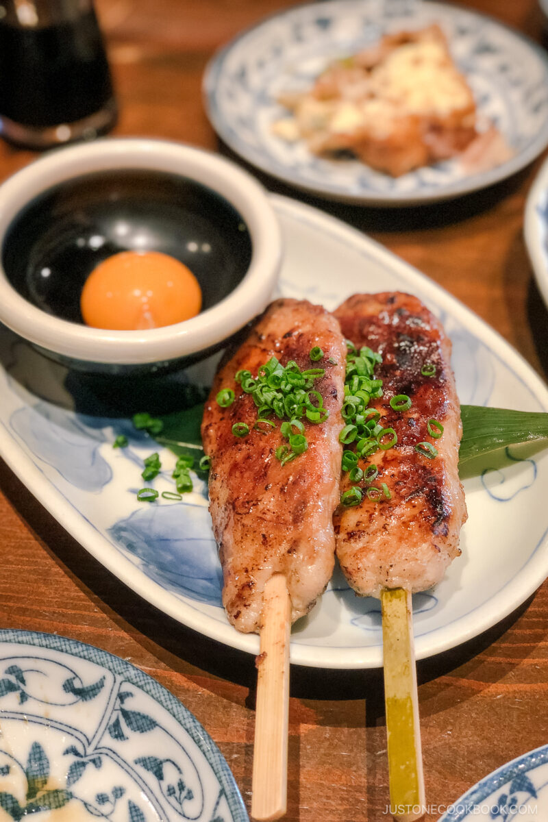 tsukune on a plate