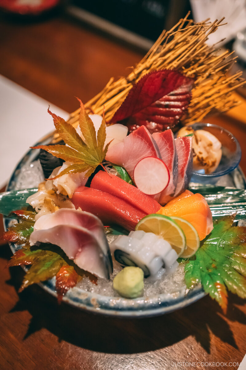 sashimi on a plate