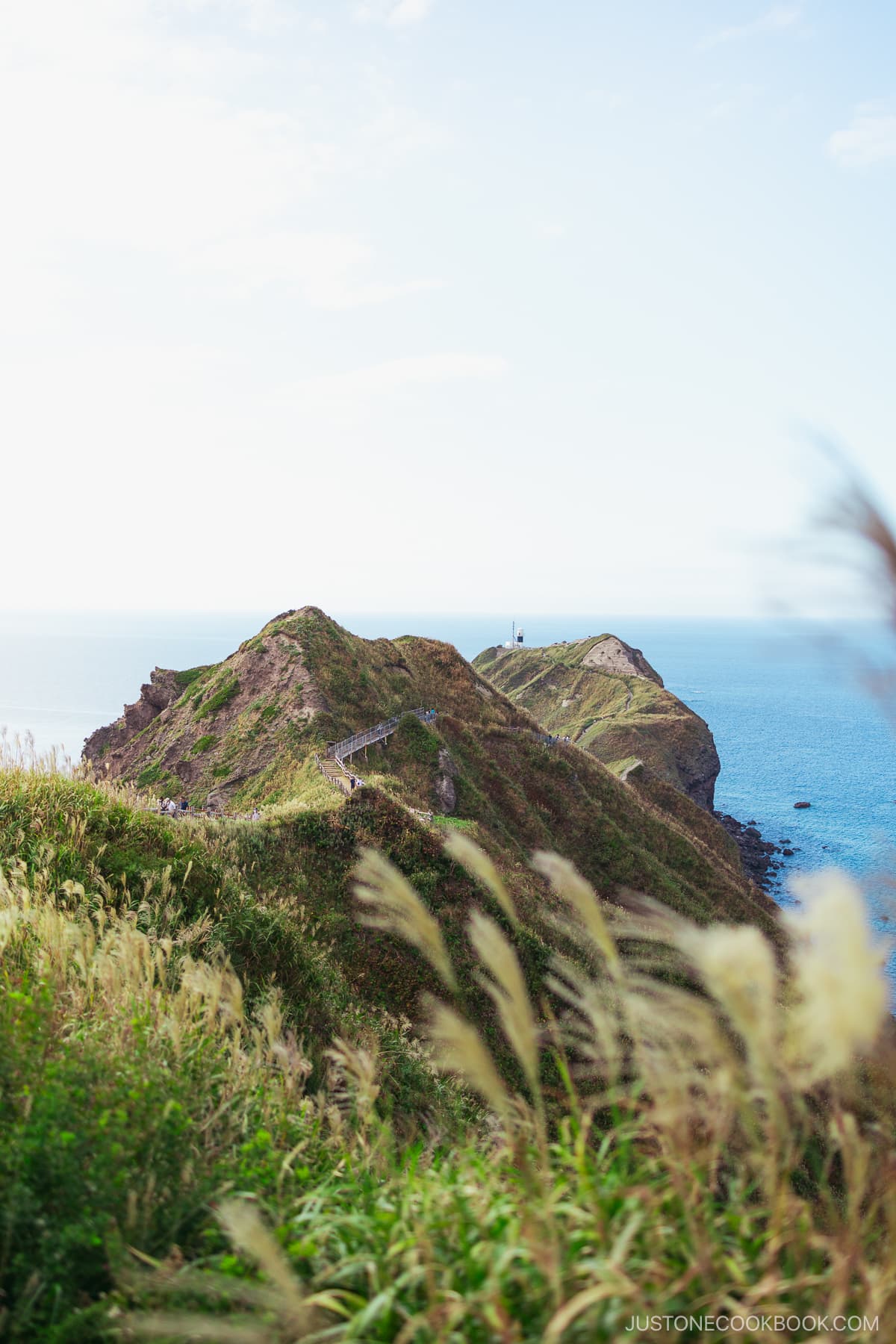 Cape Kamui with the blue ocean and sky