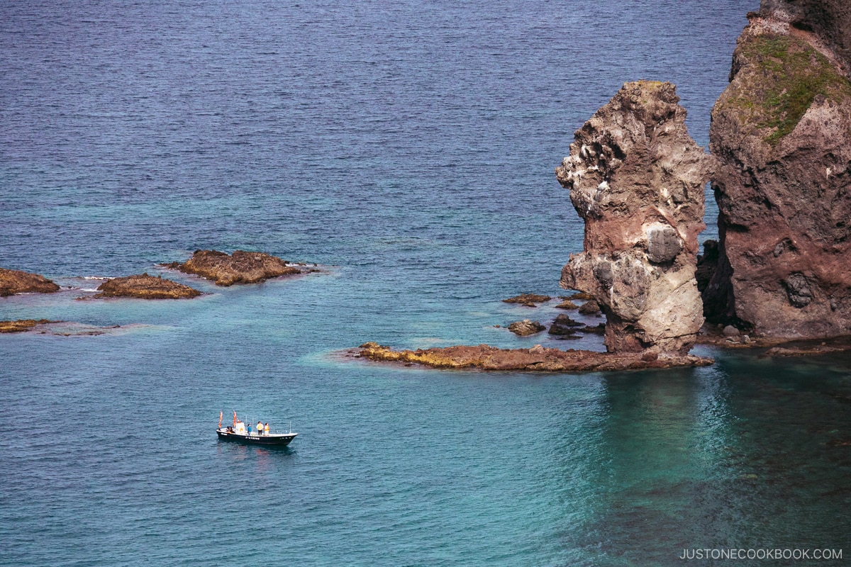 Boat roaming the coastline