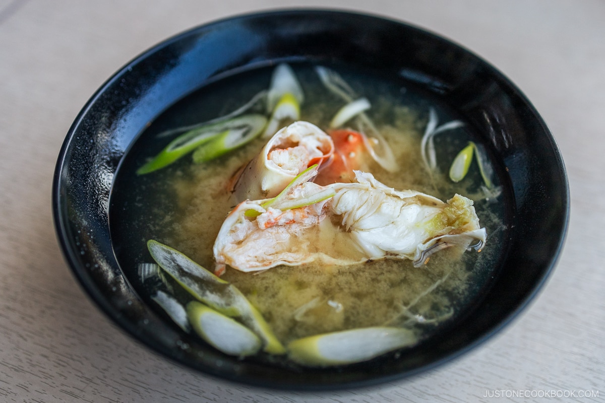 Crab miso soup.