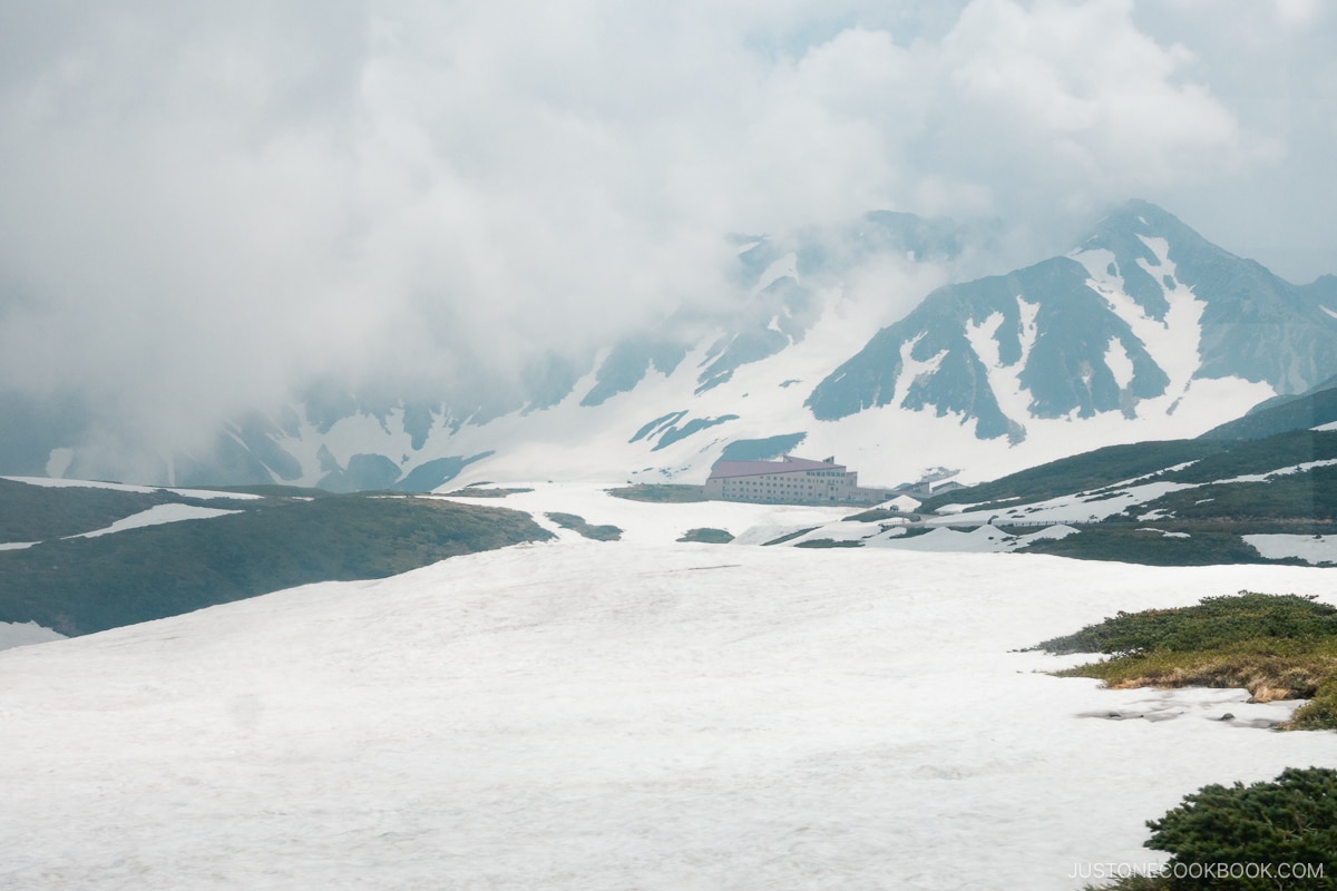 Murodo mountainside covered in snow