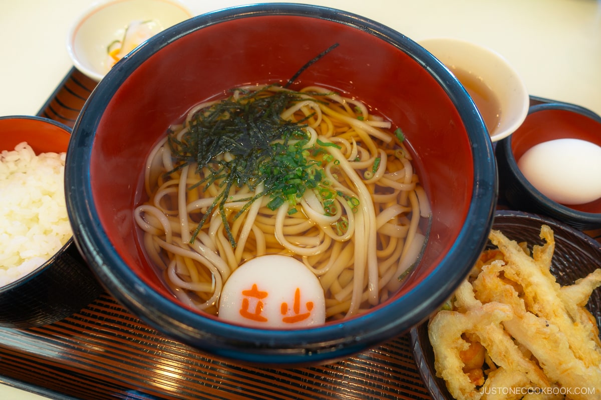 bowl of himi udon, which are thinner than regular Japanese udon