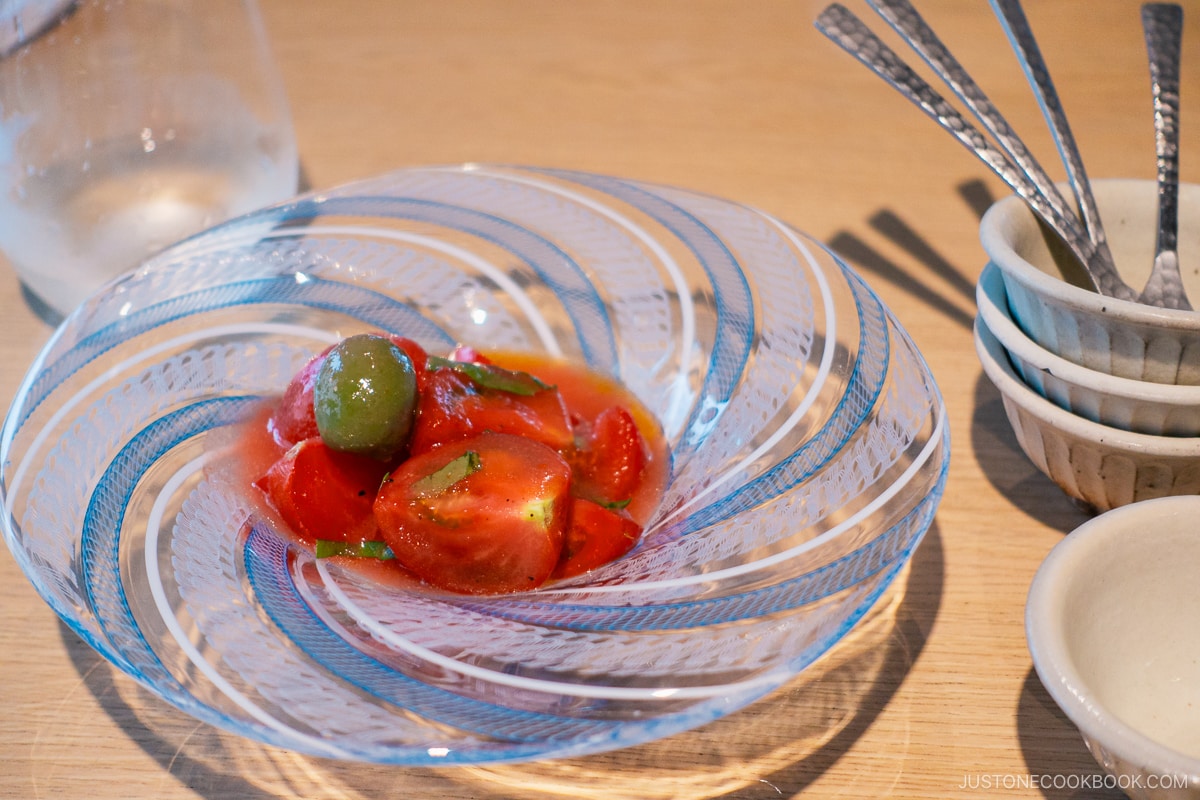 Izakaya Dai starter of tomato and olive