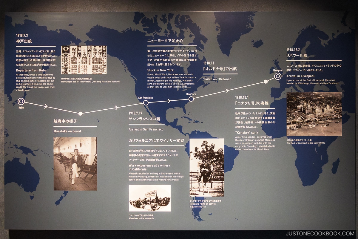 Map of how Masataka travelled from Japan to Scotland