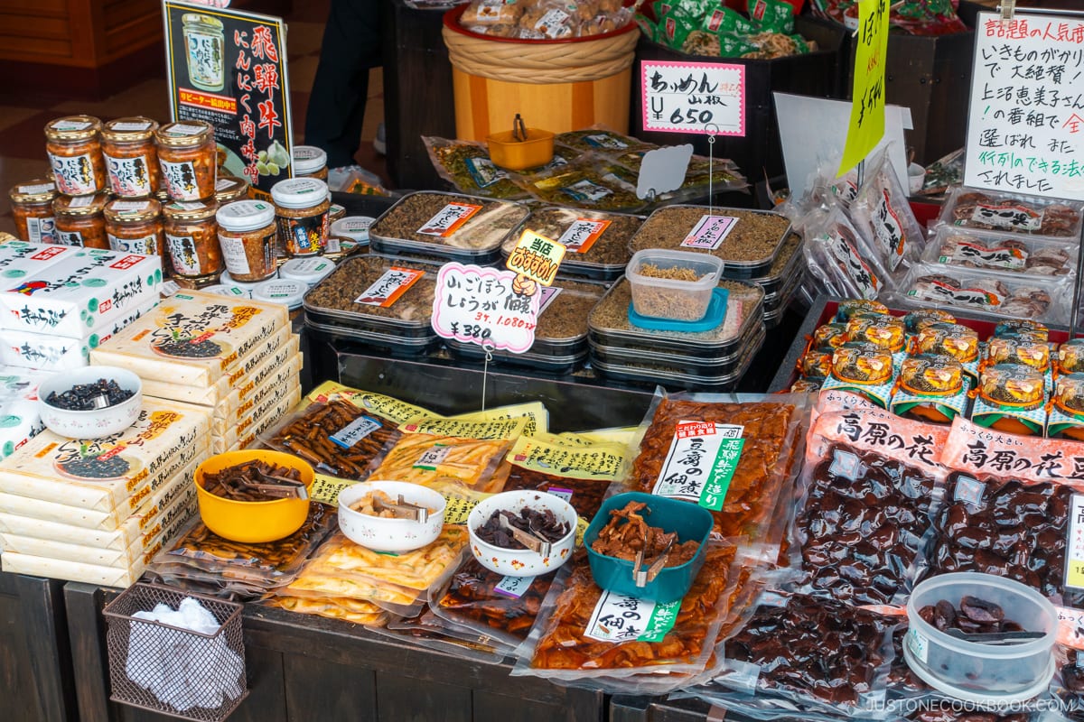 Miyagawa Morning Market shop selling preserved foods and pickles