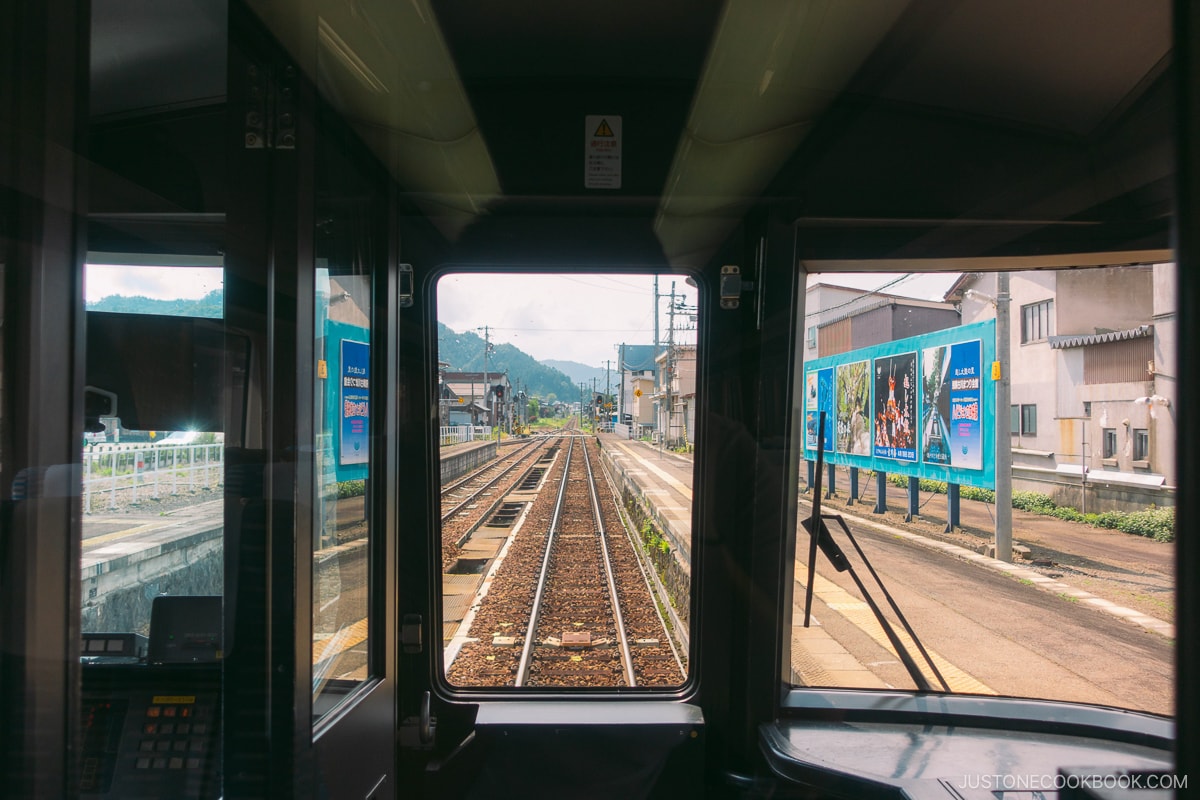 View of train driver on the JR Hida Line view