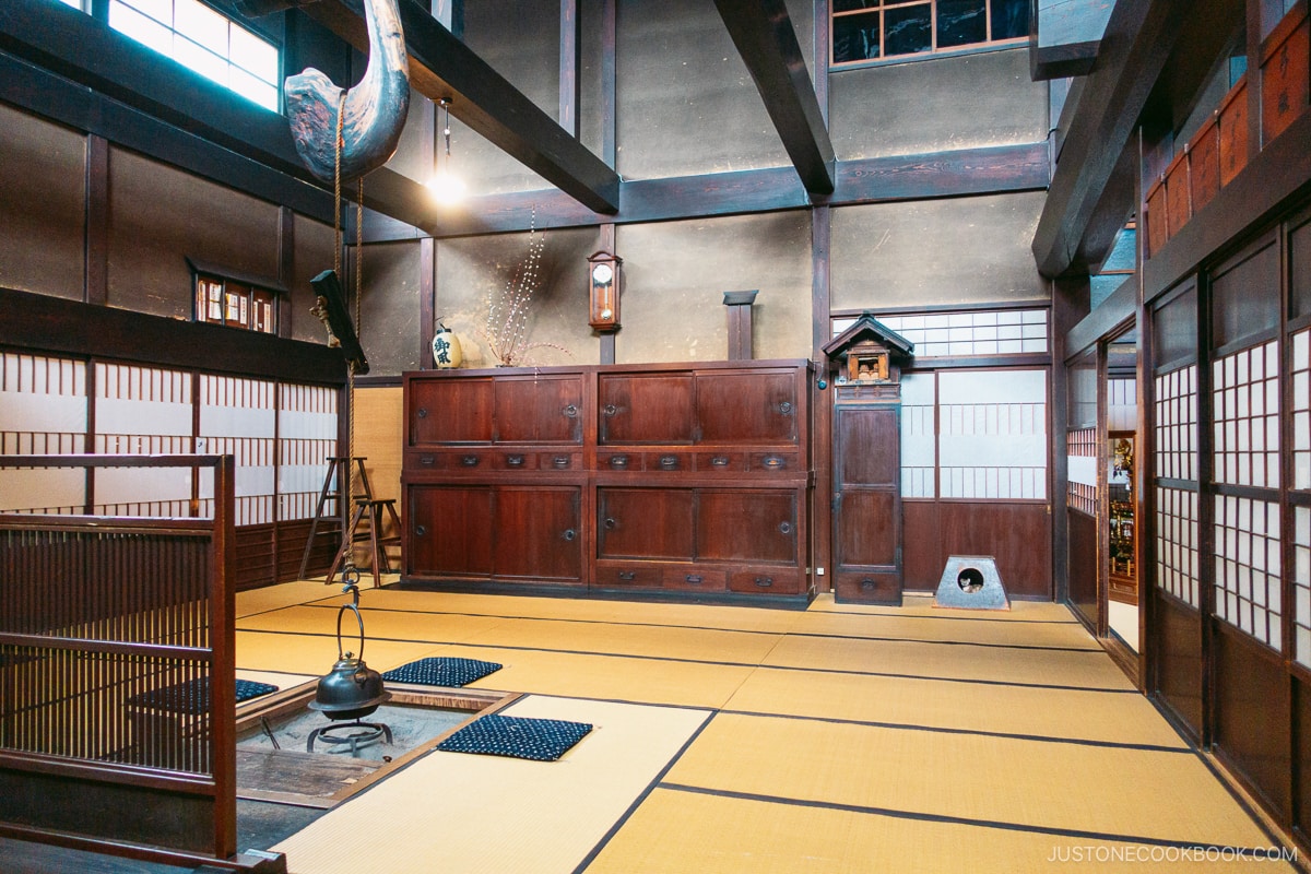 tea room with floor seating a pit to boil tea