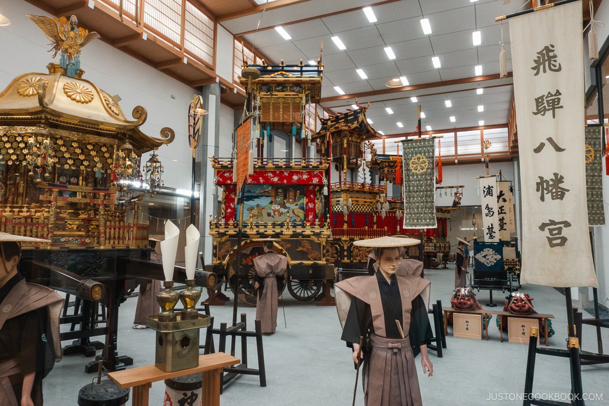 Takayama Yatai Kaikan floats for Takayama Festival