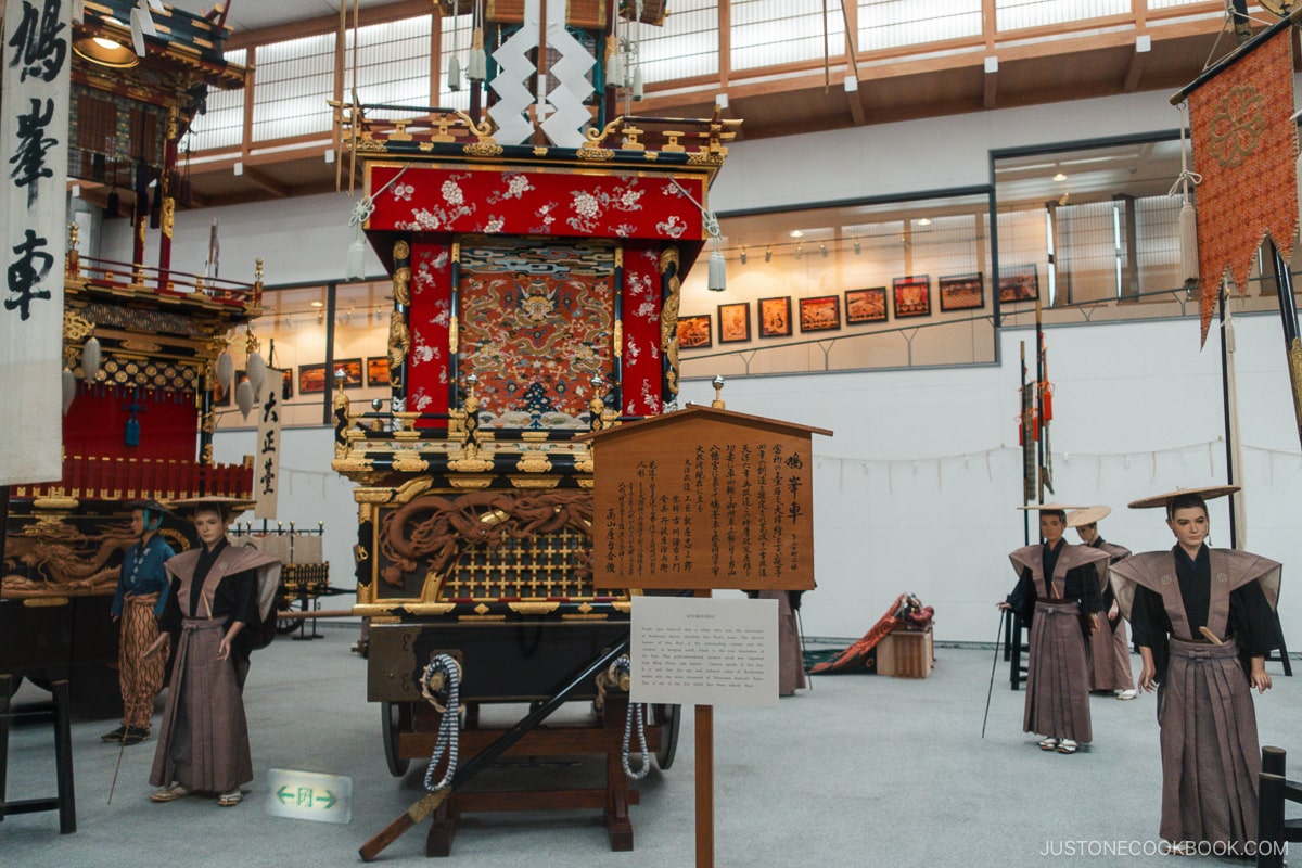 Takayama Yatai Kaikan floats for Takayama Festival