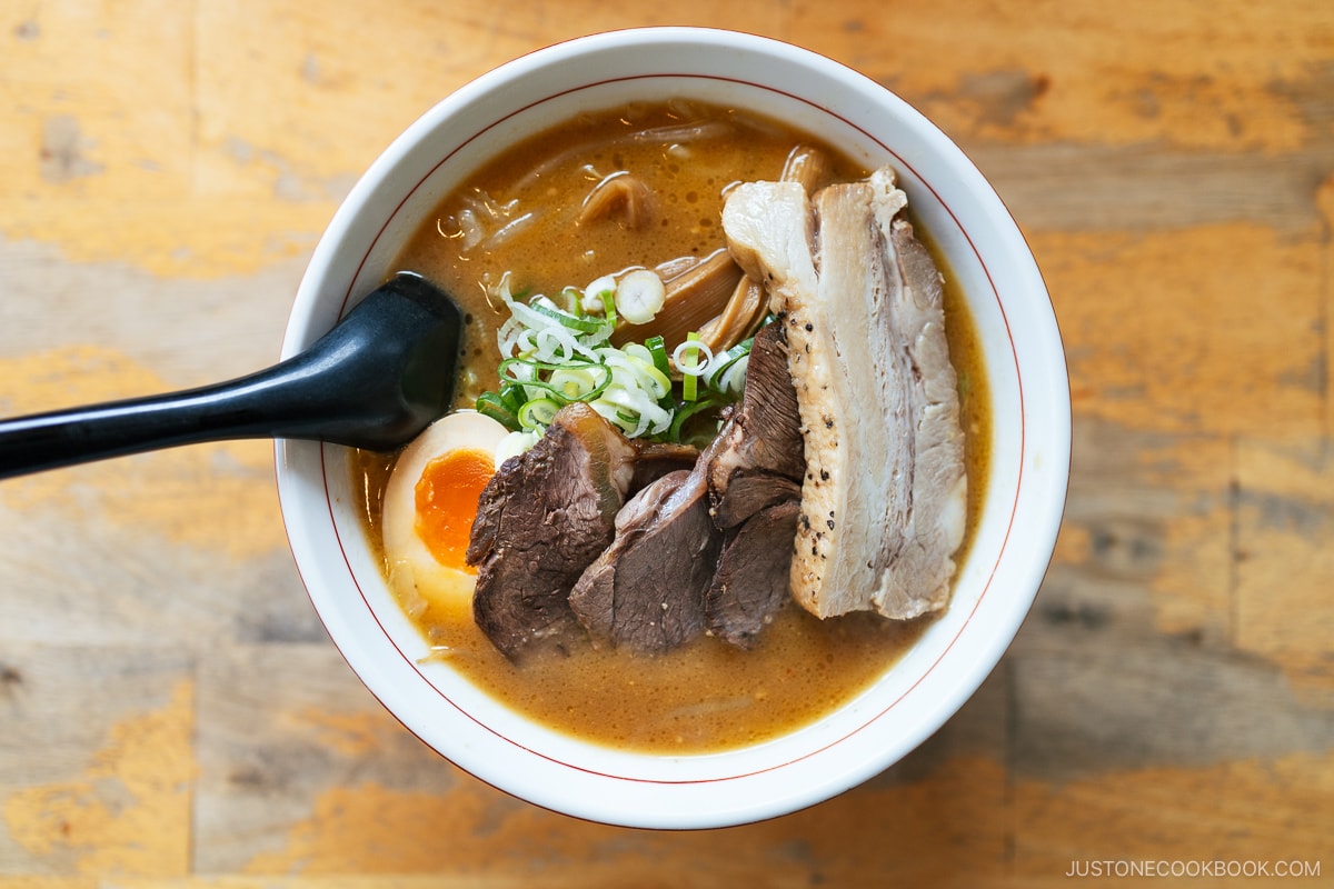 Miso Ramen with Yezo deer meat and pork belly