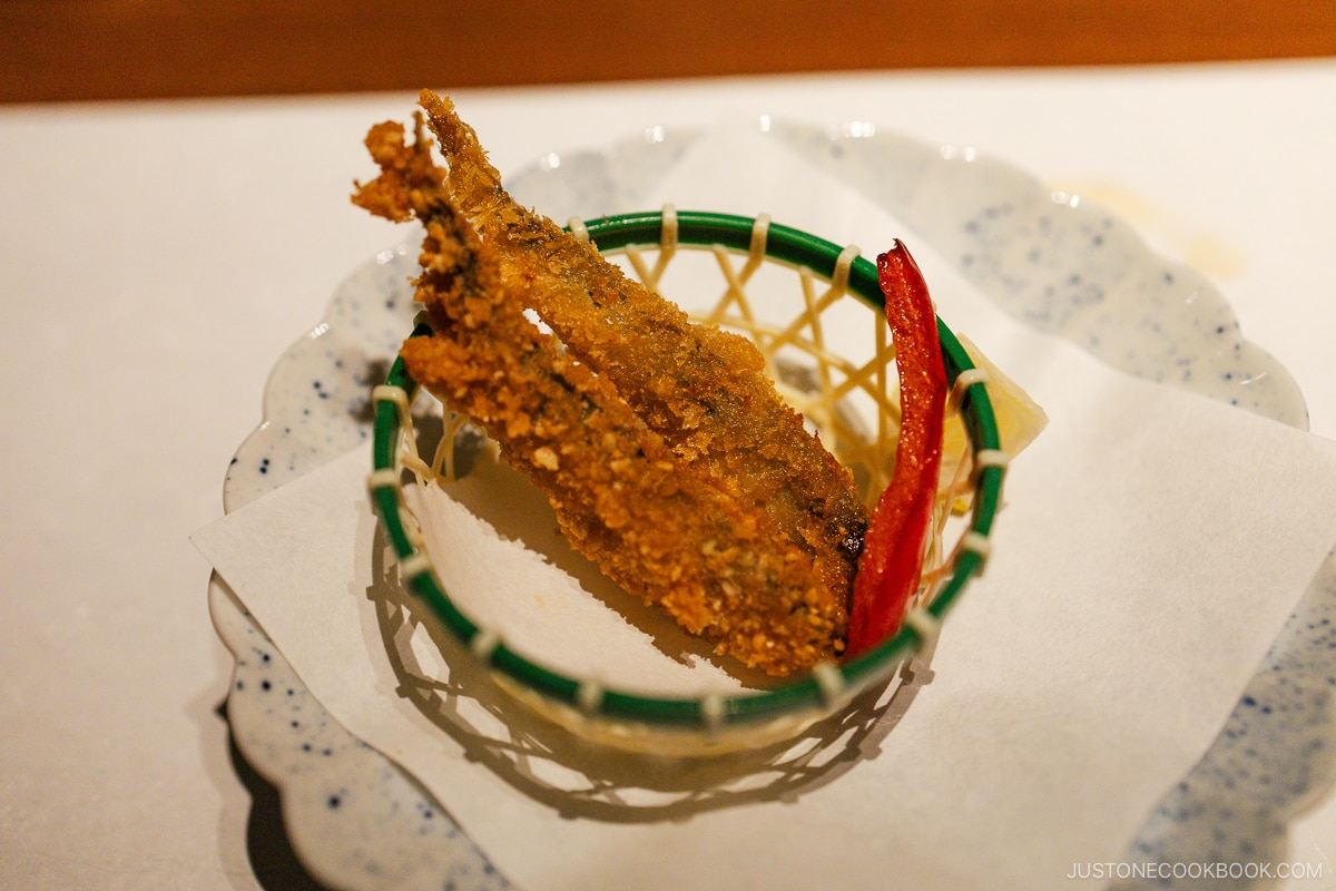 Fried Akan smelt fish