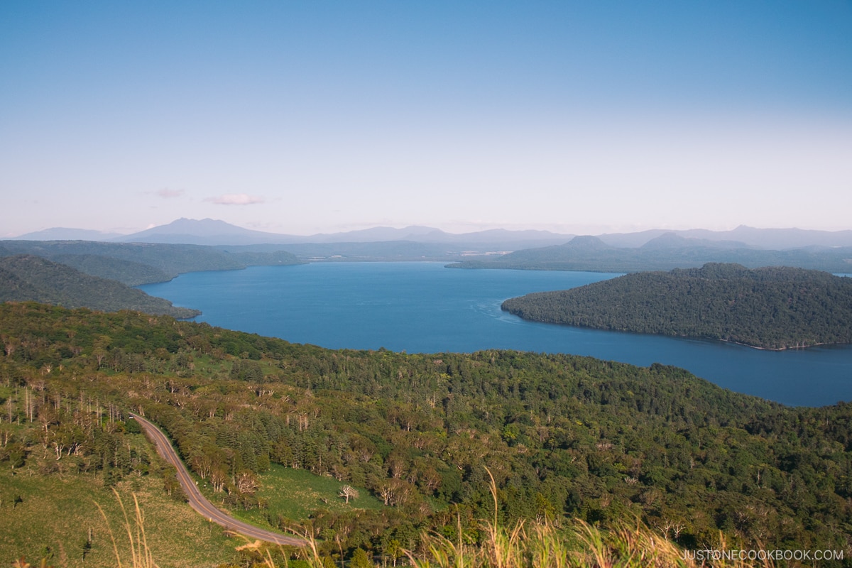 View from Bihoro Pass of Lake Kussharo