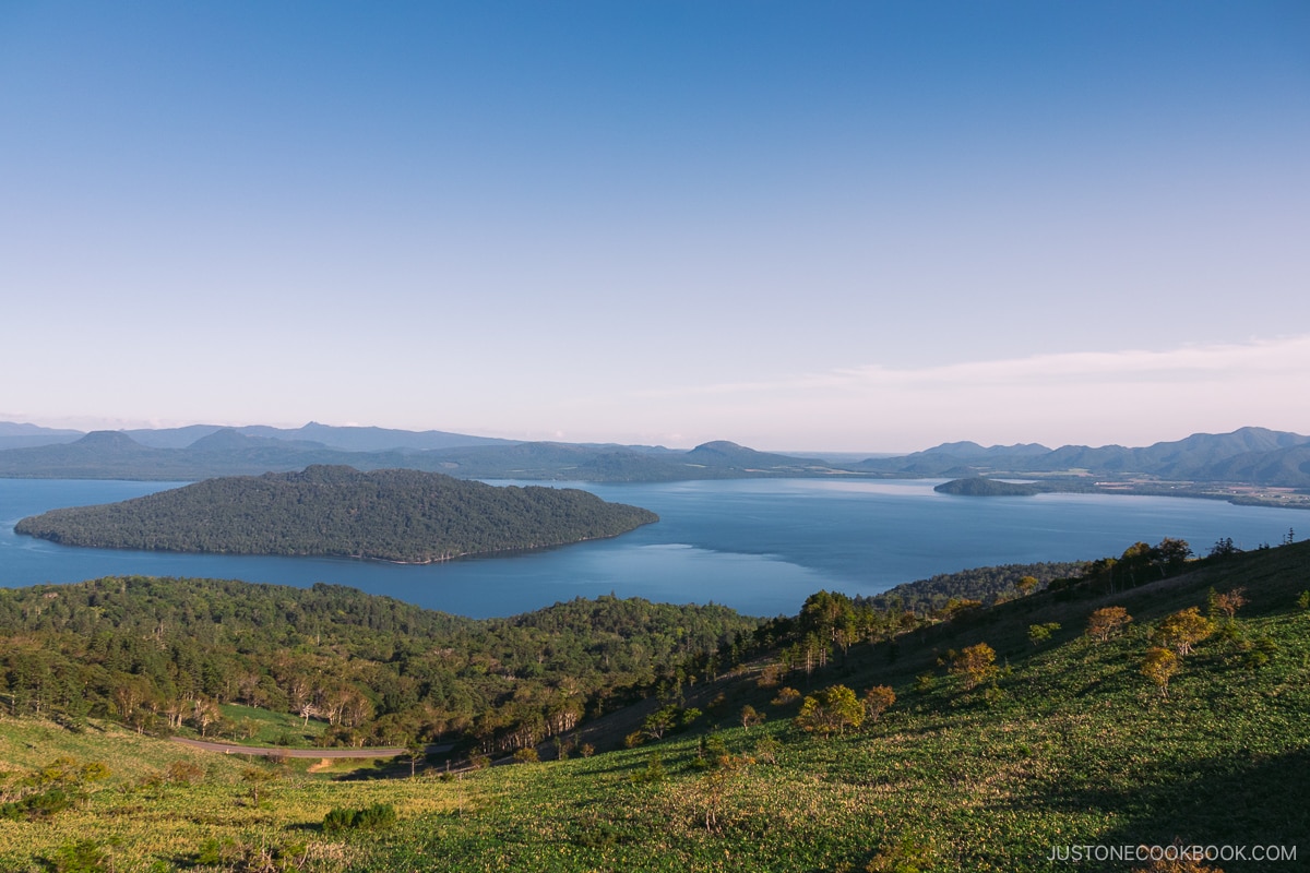 View from Bihoro Pass of Lake Kussharo