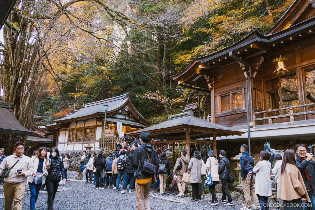 Kifune Shrine with people lining up