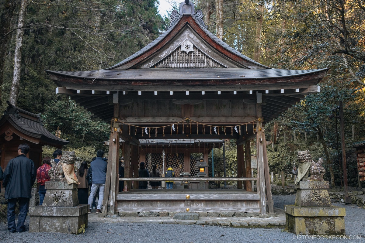 a wood shrine building