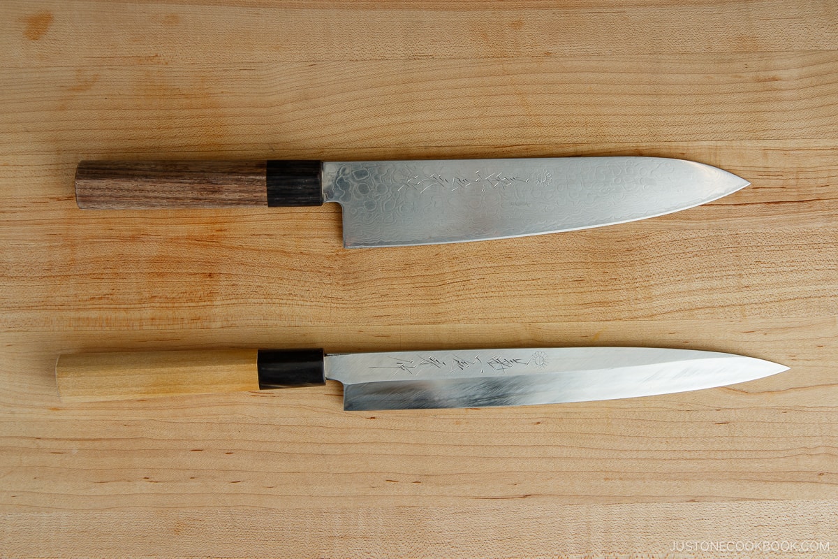 How to Plate Sashimi - knives