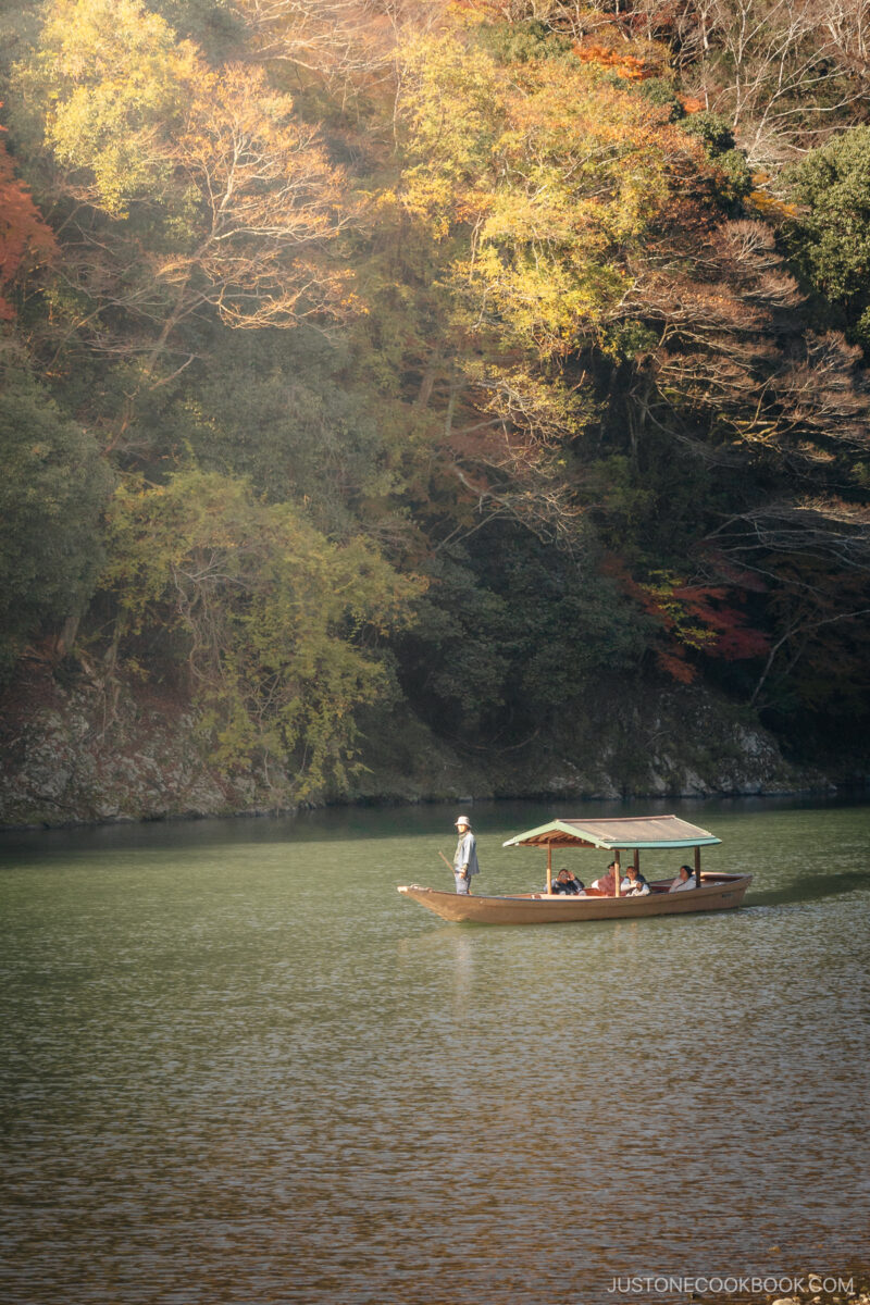 Wooden boat on a river