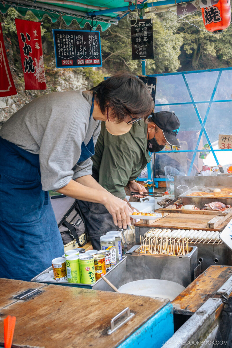 Boat staff preparing food