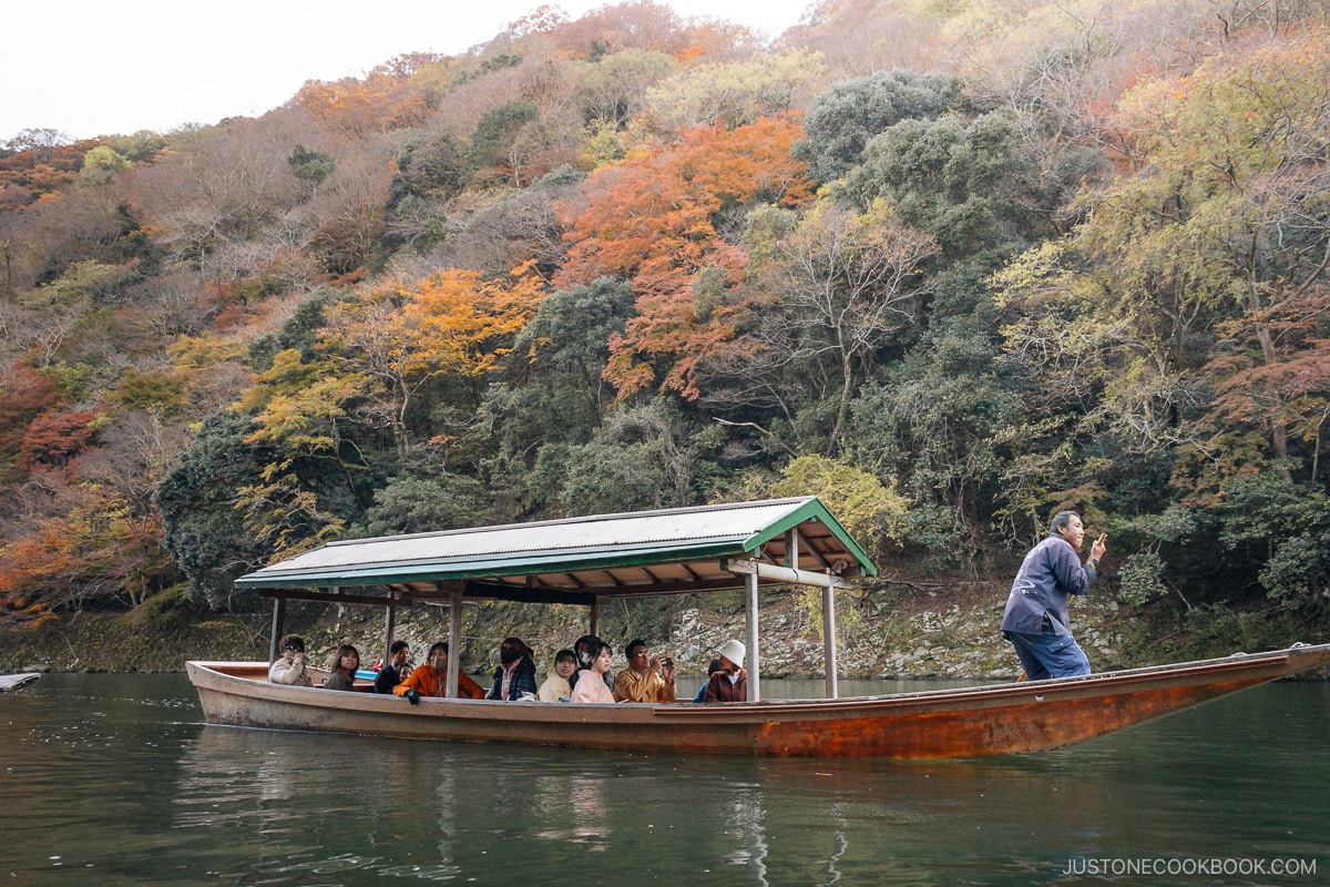 Wooden boat on a river