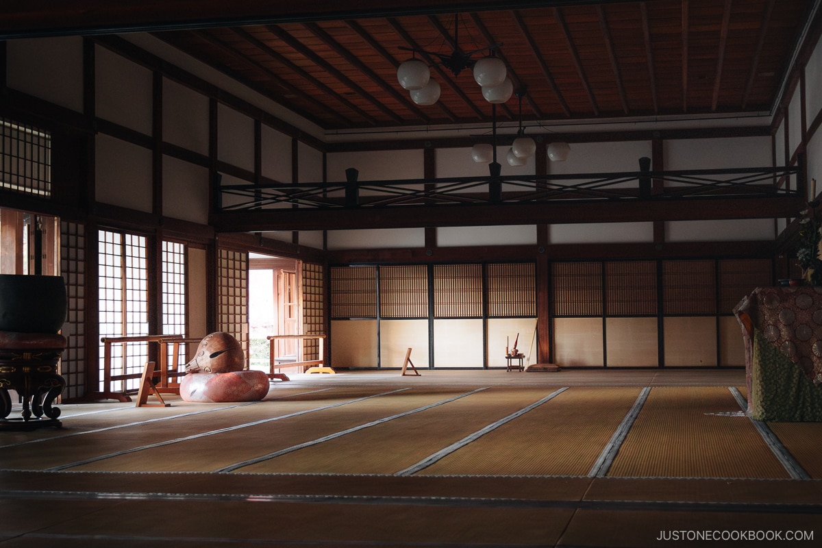 Tatami room with historic artifacts