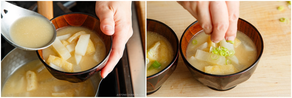 Daikon and Fried Tofu Miso Soup             - 3