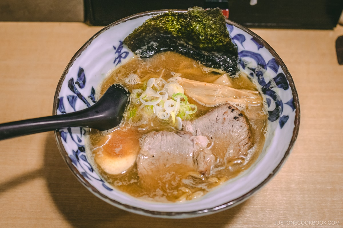 Miso ramen topped with char siu