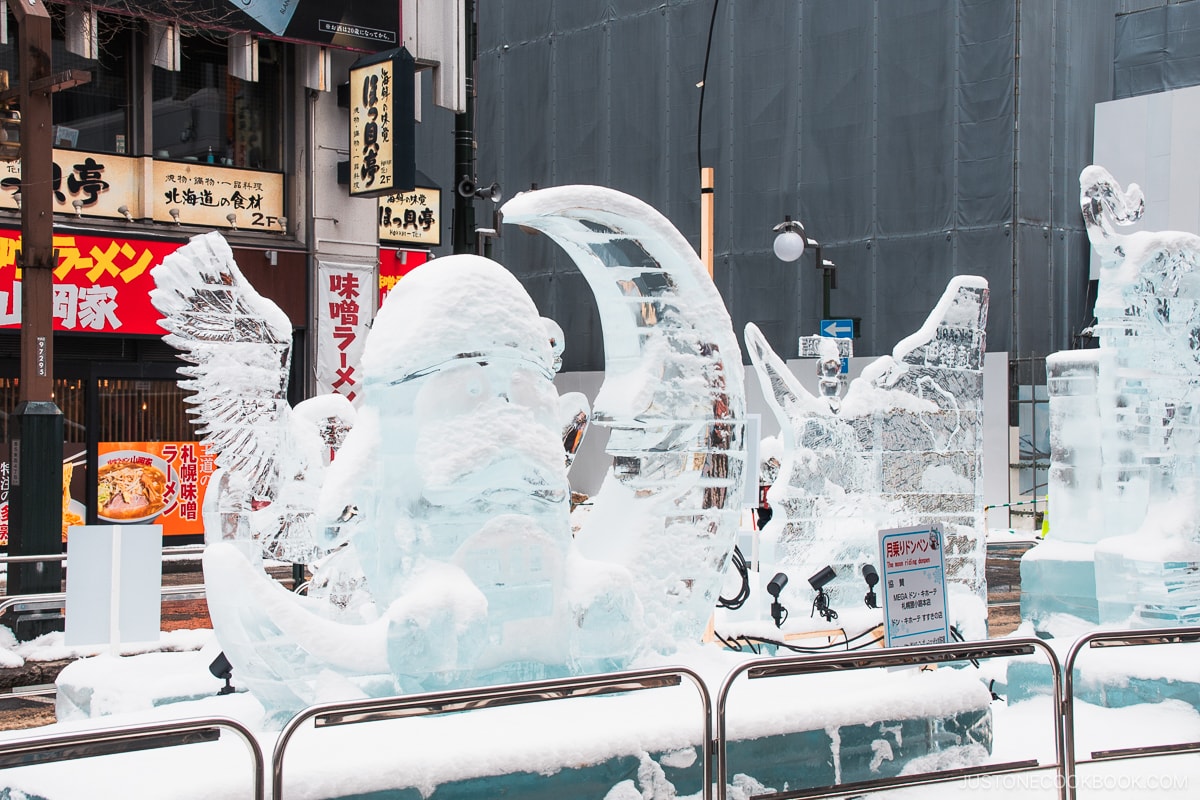 Ice sculpture in Susukino at Sapporo Snow Festival
