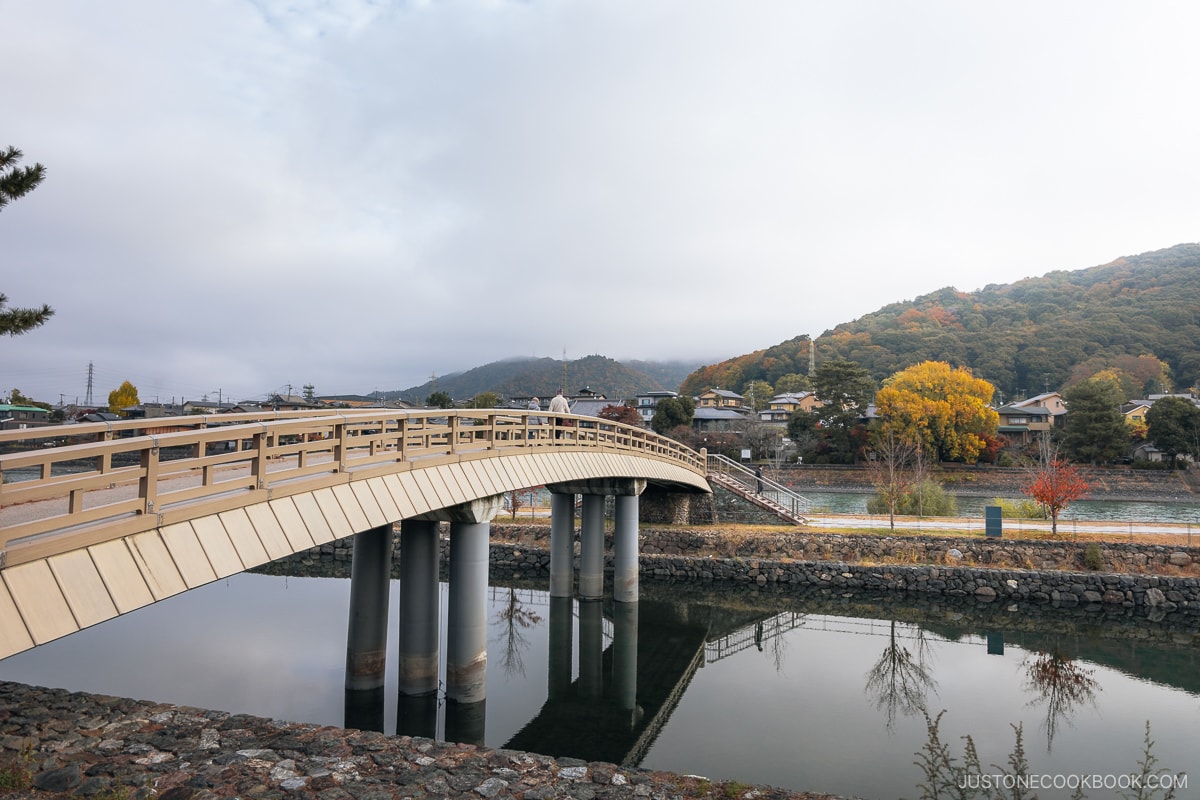 Bridge running across a river