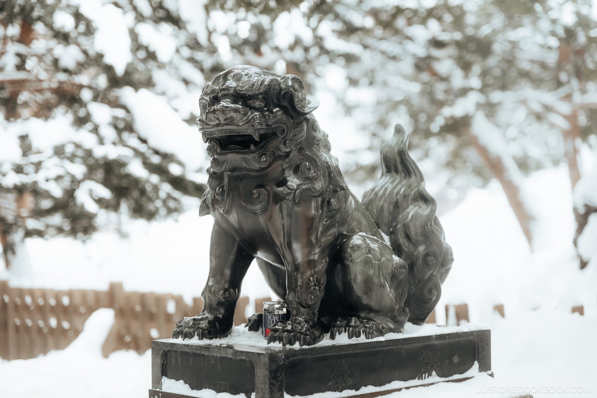 Komainu statue at a shrine