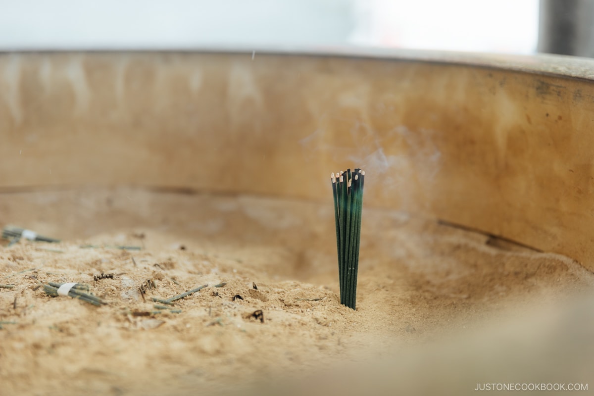 Incense placed in a incense burner