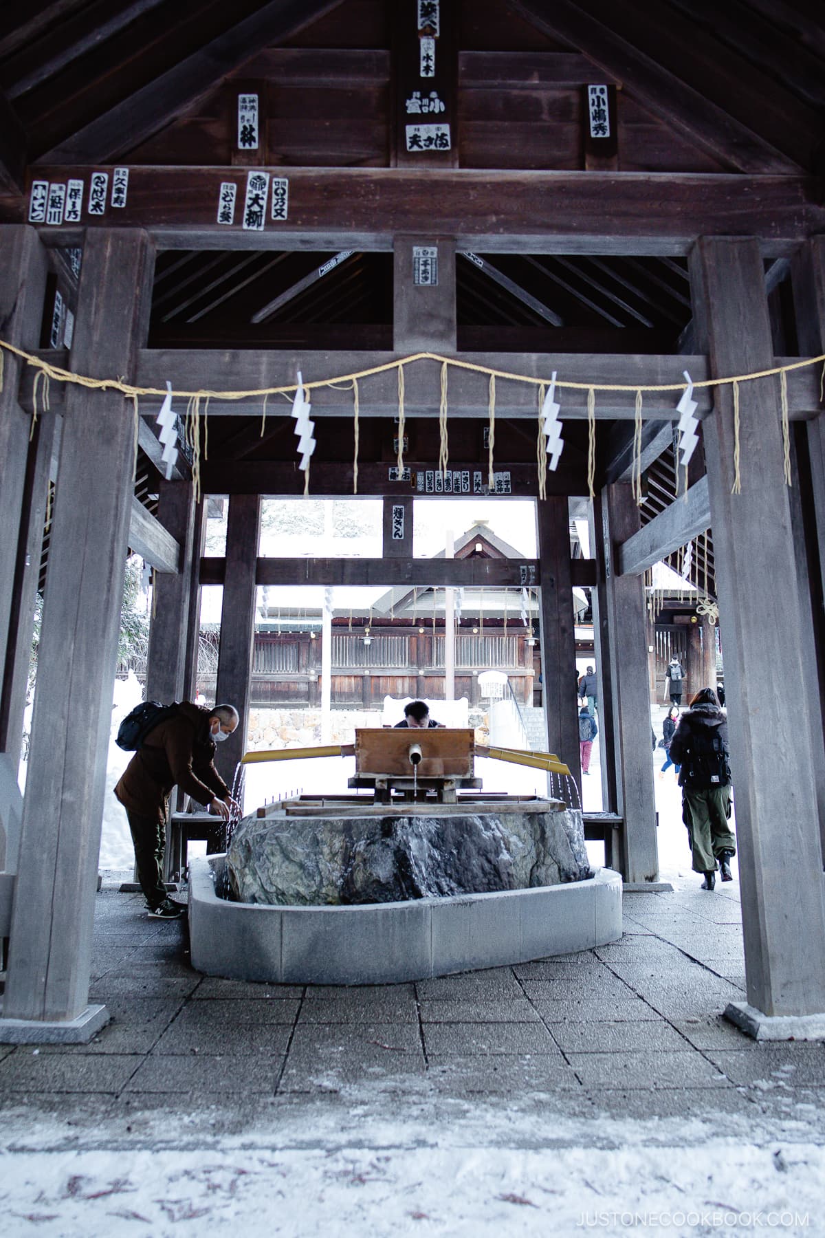 handwashing station at a shrine