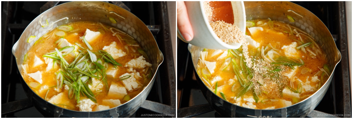 Miso Soup with Enoki Mushrooms and Ground Sesame 13