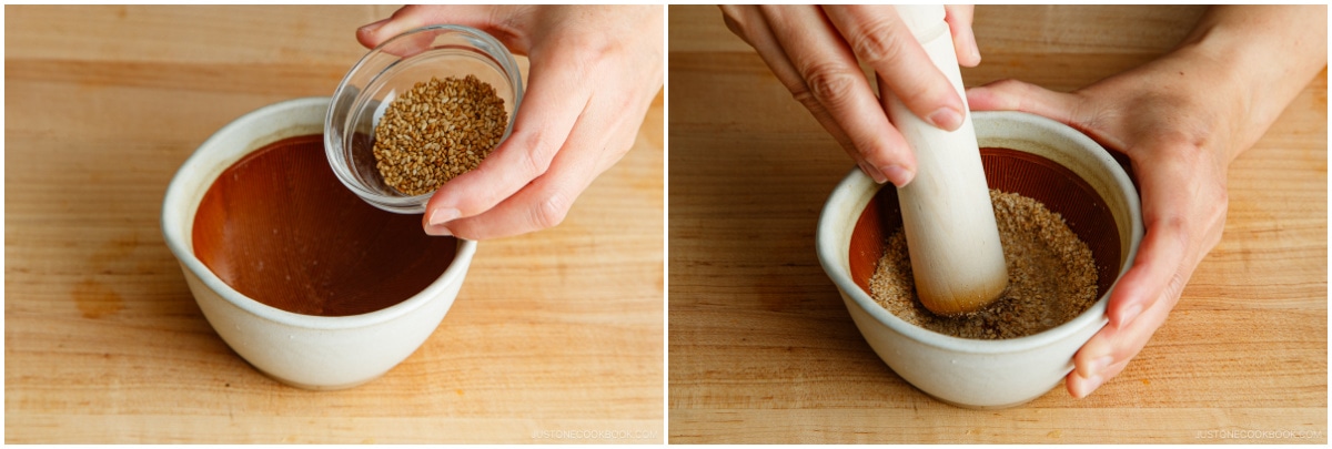 Miso Soup with Enoki Mushrooms and Ground Sesame 6