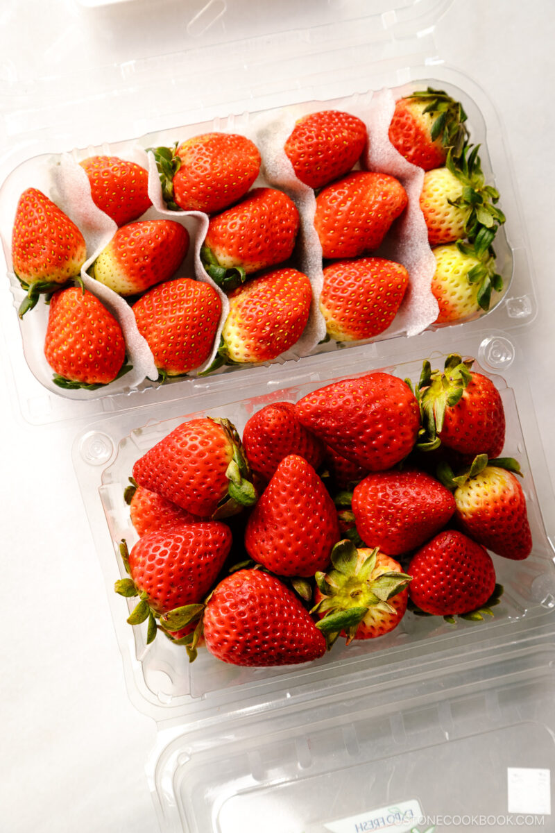Korean strawberries and American strawberries.