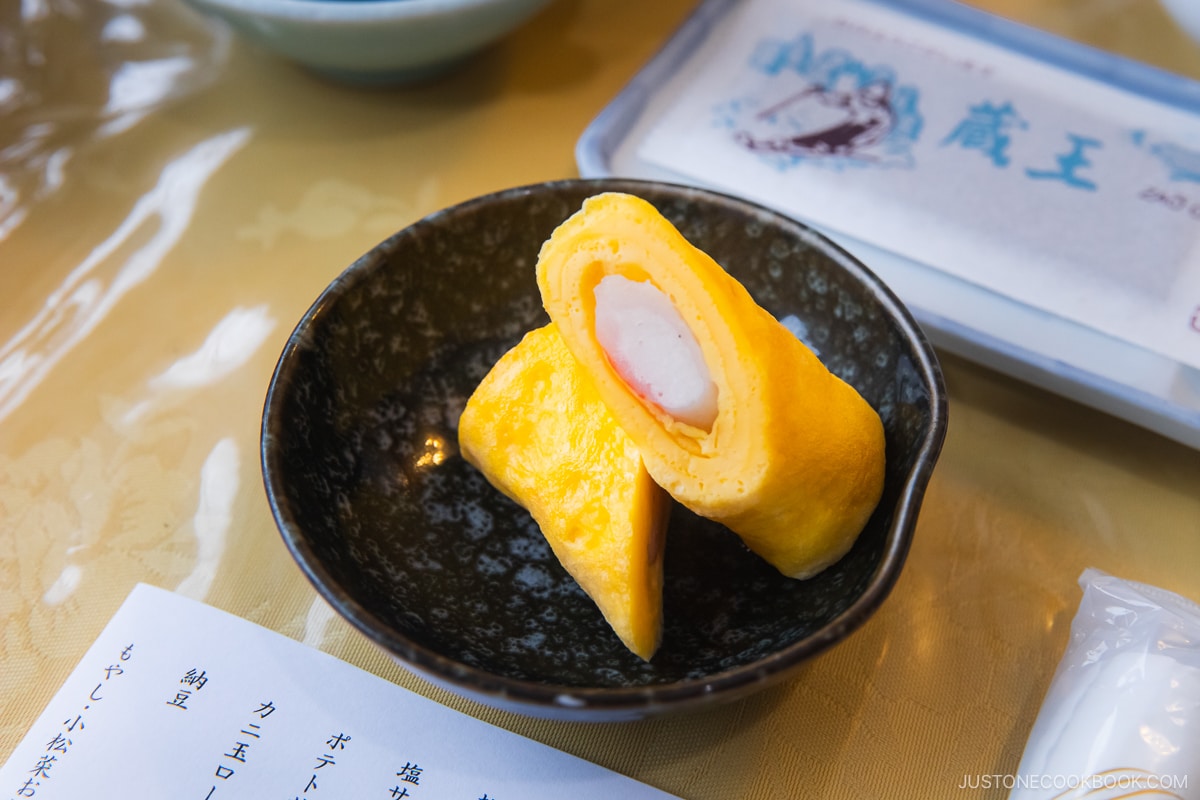 Japanese omlette wrapped around crab stick