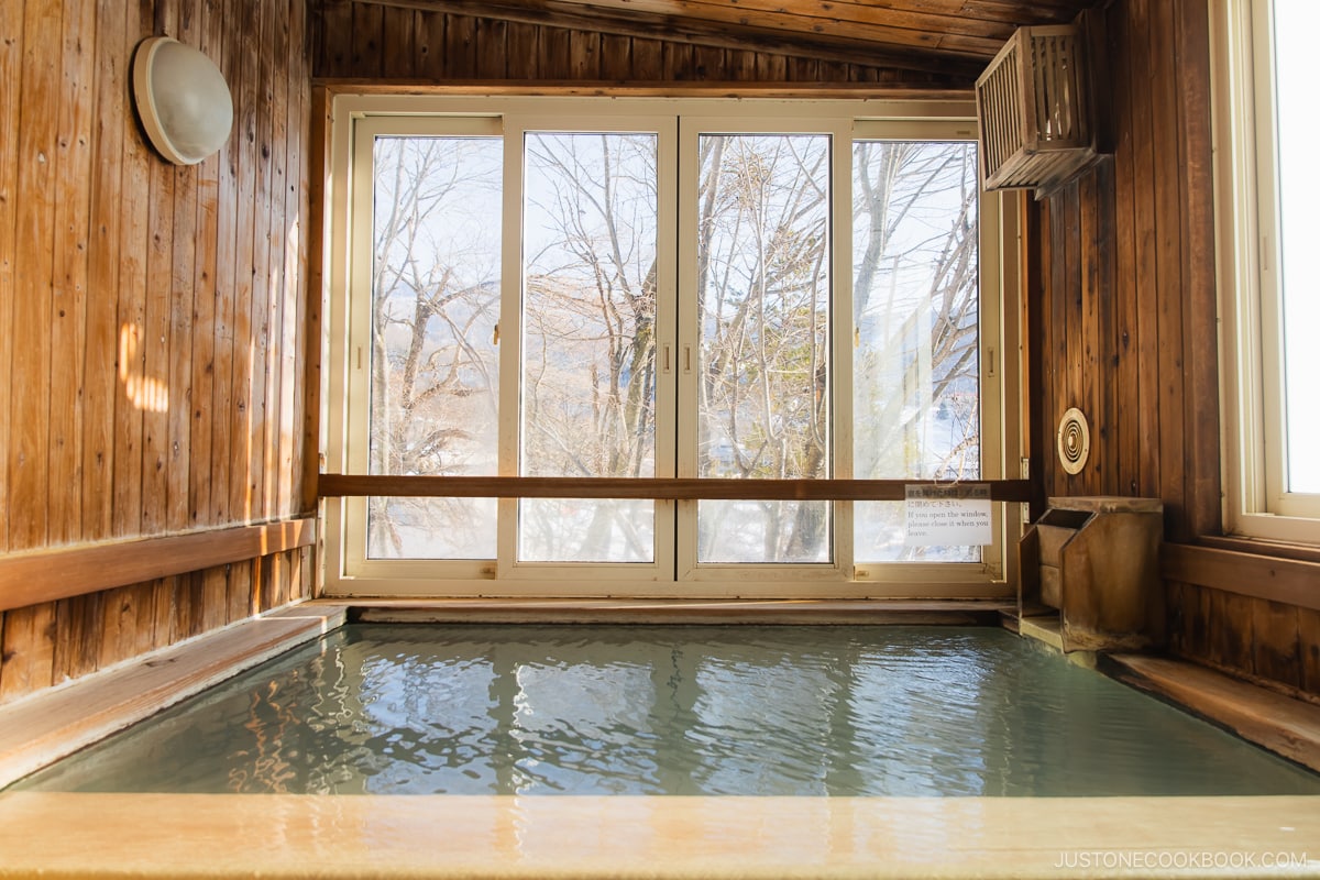 Wooden hot spring