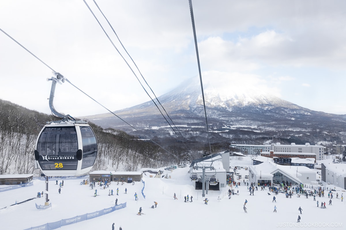 View overlooking Grand Hirafu and Mt Yotei from Hirafu gondola