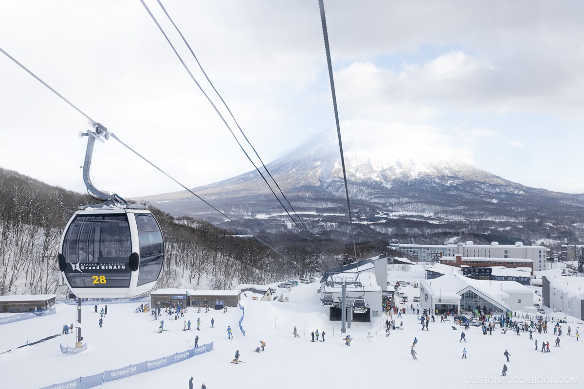 View overlooking Grand Hirafu and Mt Yotei from Hirafu gondola