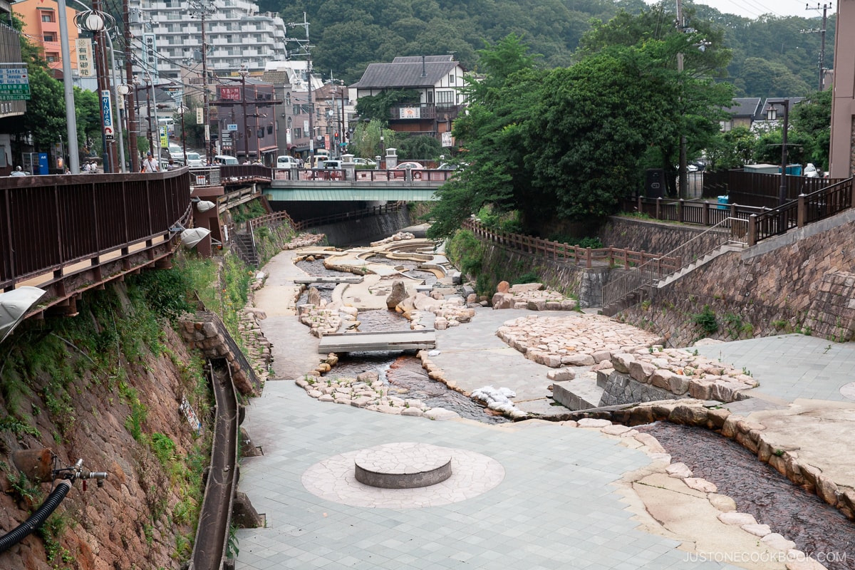 Arima River running through the center of Arima Onsen Town